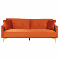 Sofa Bed LUCAN Velvet Orange 3 Seater