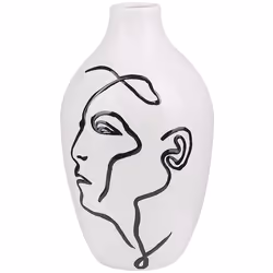 Flower Vase HELIKE Stoneware 23 cm White