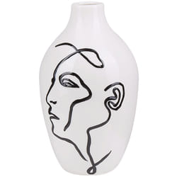 Flower Vase HELIKE Stoneware 23 cm White