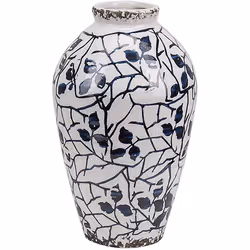 Flower Vase MALLIA Stoneware 22 cm White