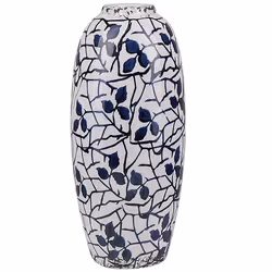 Flower Vase MUTILENE Stoneware 25 cm White