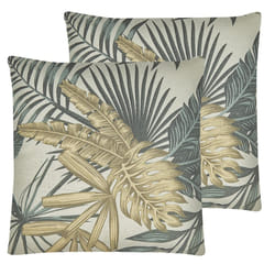 Set of 2 Cushions Leaf Pattern 45 x 45 cm Multicolour TAGETES