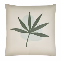 Set of 2 Embroidered Cushions Leaf Motif 45 x 45 cm Green DAVALLIA