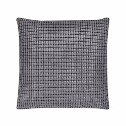 Set of 2 Velvet Cushions Geometric Pattern 45 x 45 cm Grey ASPIDISTRA