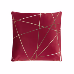 Set of 2 Velvet Cushions Geometric Pattern 45 x 45 cm Red PINUS