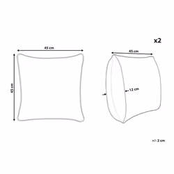 Set of 2 Cushions 45 x 45 cm Beige GUZMANIA - Additional view 6