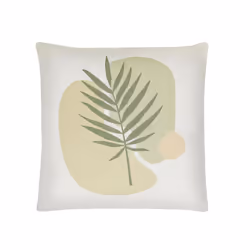 Set of 2 Cushions Leaf Pattern 45 x 45 cm Green and Beige MICROSORUM