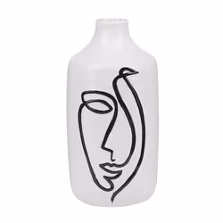 Flower Vase AENUS Stoneware 22 cm White