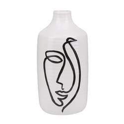 Flower Vase AENUS Stoneware 22 cm White