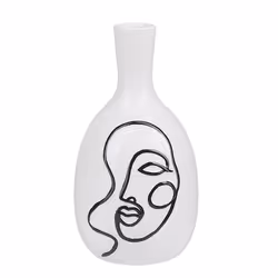 Flower Vase AKRAI Stoneware 23 cm White