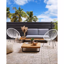 Set of 2 Garden Chairs ACAPULCO II PE Rattan White