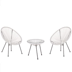 Bistro Set ACAPULCO II PE Rattan White