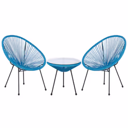 Bistro Set ACAPULCO II PE Rattan Blue