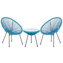Bistro Set ACAPULCO II PE Rattan Blue