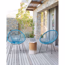 Set of 2 Garden Chairs ACAPULCO II PE Rattan Blue