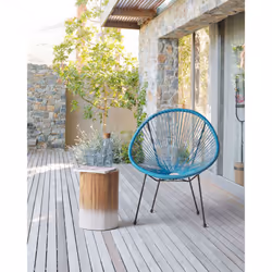 Garden Chair ACAPULCO II PE Rattan Blue