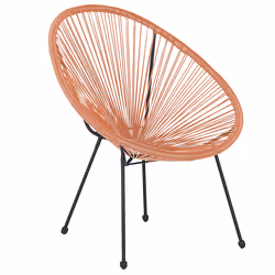 Set of 2 Garden Chairs ACAPULCO II PE Rattan Orange