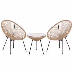Bistro Set ACAPULCO II PE Rattan Natural