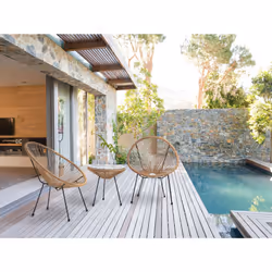 Bistro Set ACAPULCO II PE Rattan Natural