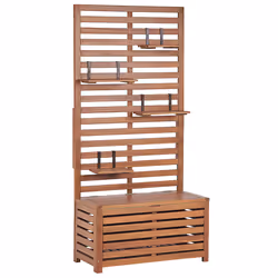 Garden Bench with Wall Panel MATINO Acacia Wood 80 cm 40 cm Brown - Additional view 4