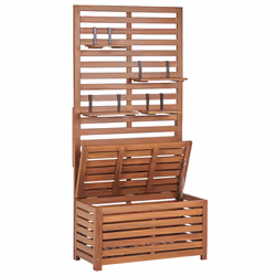 Garden Bench with Wall Panel MATINO Acacia Wood 80 cm 40 cm Brown - Additional view 5