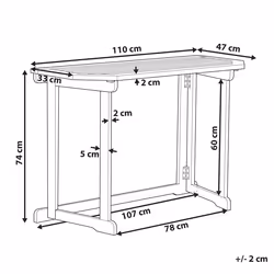 Balcony Table TREIA 110 cm 47 cm Acacia Wood Brown