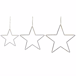 Set of 3 Hanging Decorations Star KUNNARI Metal 50/40/30 cm Silver