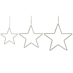 Set of 3 Hanging Decorations Star KUNNARI Metal 50/40/30 cm Silver