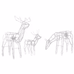 Set of 3 Outdoor LED Decorations Animated Reindeer 76 cm White MIKKELI