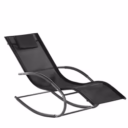 Rocking Sun Lounger CARANO II Metal Black