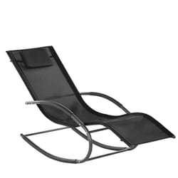 Rocking Sun Lounger CARANO II Metal Black