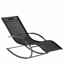 Rocking Sun Lounger CARANO II Metal Black