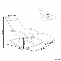 Rocking Sun Lounger CARANO II Metal Grey