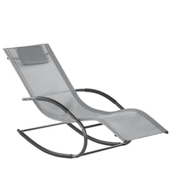 Rocking Sun Lounger CARANO II Metal Light Grey