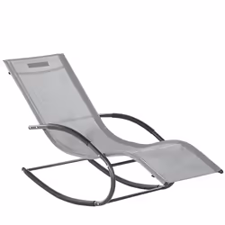 Rocking Sun Lounger CARANO II Metal Light Grey