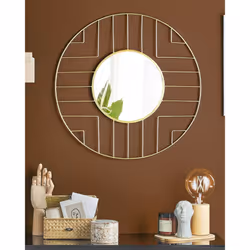 Wall Mirror HESDIN 60 cm 60 cm Metal Gold