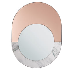 Wall Mirror RETY 50 cm 65 cm Stone Rose Gold