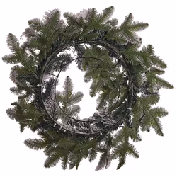 Pre-Lit Snowy Christmas Wreath ? 70 cm White SUNDO