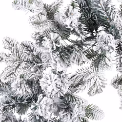 Pre-Lit Snowy Christmas Garland 180 cm White SUNDO