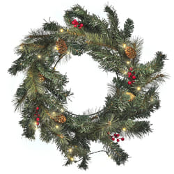 Pre-Lit Christmas Wreath  60 cm Green TENALA