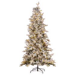 Snowy Christmas Tree Pre-Lit 210 cm White TATLOW