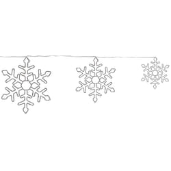 Set of 3 Hanging Decorations Snowflake LOHELA Metal 30/39/50 cm Silver
