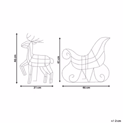 Outdoor LED Decoration Sleigh and Reindeer 46 cm Silver SAIJA