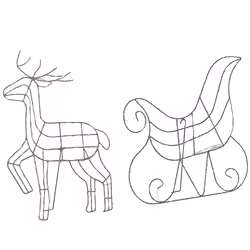 Outdoor LED Decoration Sleigh and Reindeer 46 cm Silver SAIJA