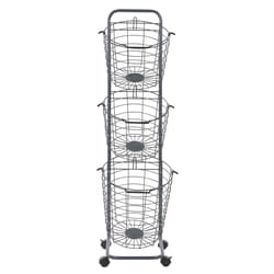 Basket Stand AYAPAL with Wheels Metal Grey