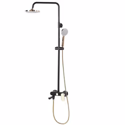 Mixer Shower Set with Rainshower GURARA Black/ Gold