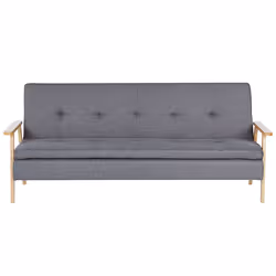 Sofa Bed TJORN Fabric Grey 3 Seater