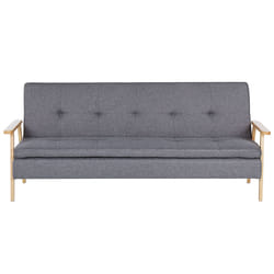 Sofa Bed TJORN Fabric Grey 3 Seater