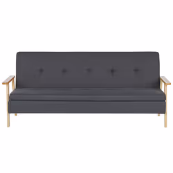 Sofa Bed TJORN Fabric Dark Grey 3 Seater