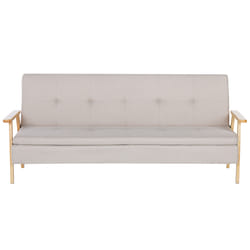Sofa Bed TJORN Fabric Beige 3 Seater